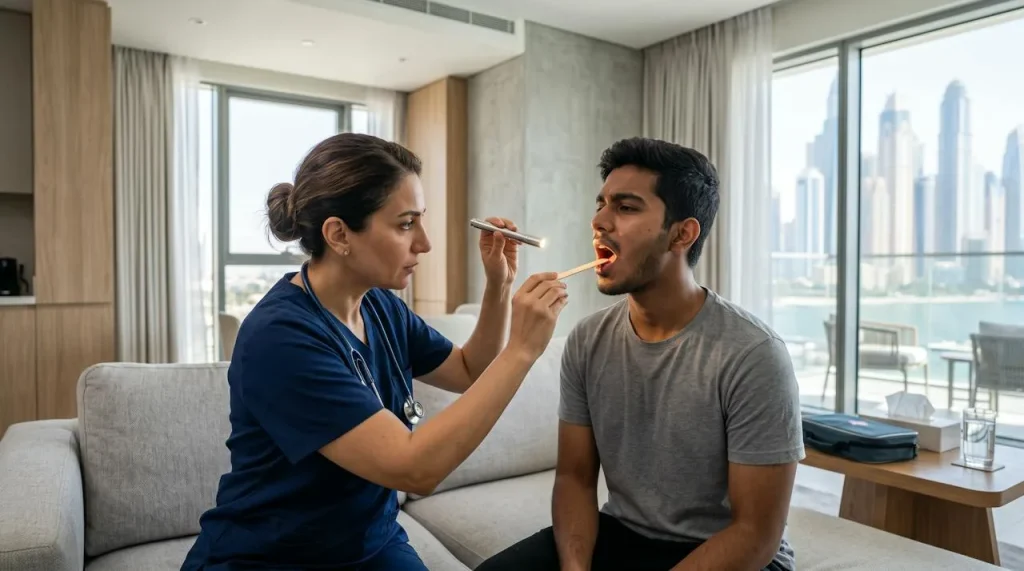Doctor home visit in Al Jaddaf – patient treated at home by Vitals Healthcare