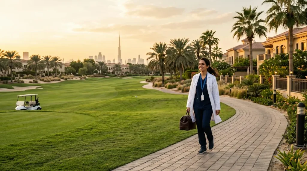 Doctor on call DAMAC Hills – DHA-licensed doctor home visit by Vitals Healthcare