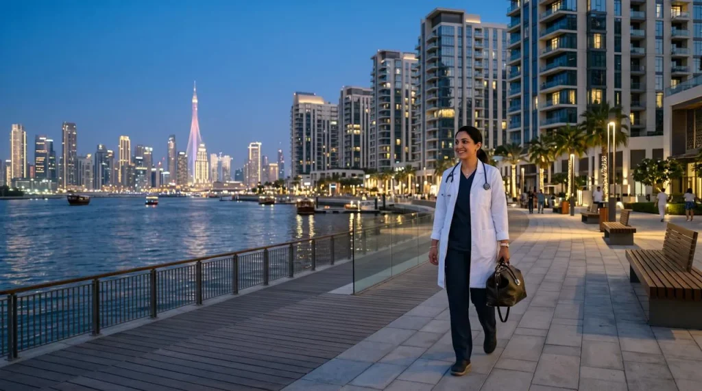 Doctor on call Dubai Creek Harbour – DHA-licensed doctor home visit by Vitals Healthcare