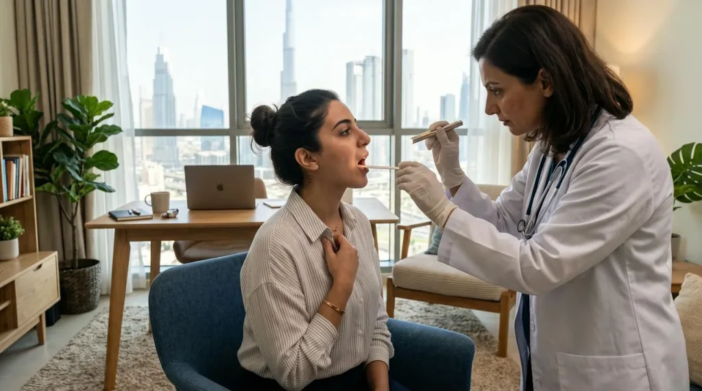 Doctor home visit in Jumeirah Lakes Towers (JLT) – patient treated at home by Vitals Healthcare
