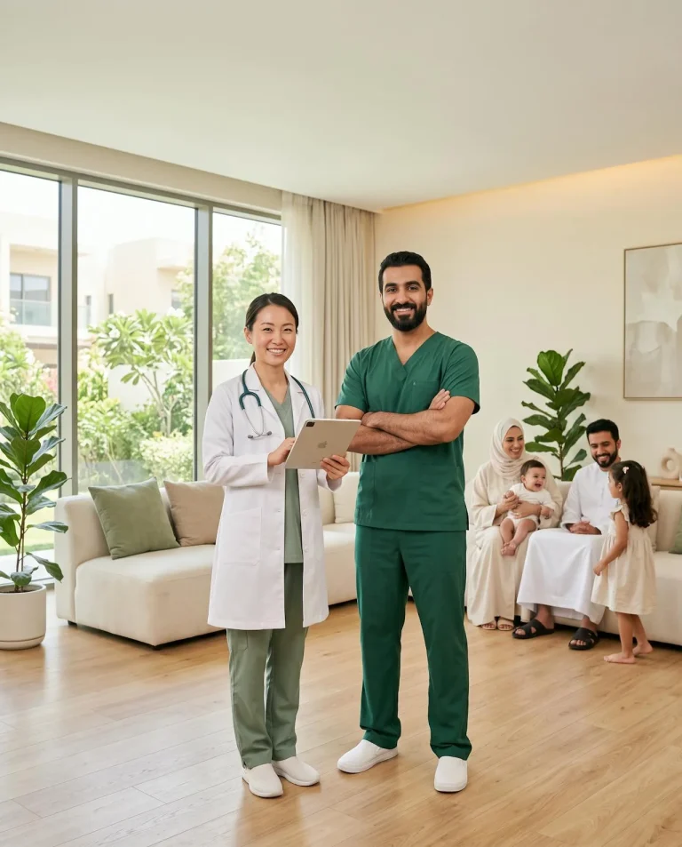 DHA-licensed doctor and nurse from Vitals Healthcare in Dubai